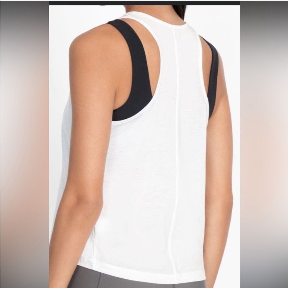 Johnny Was Calme Effect Racerback Tank In White - Picture 4 of 4